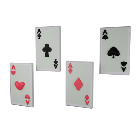 Ace Cards  3D Illustration