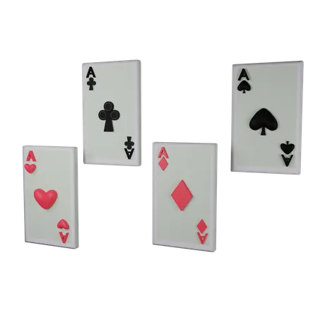 Ace Cards  3D Illustration