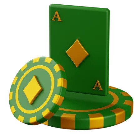 Ace Chard Dioamond with Chip  3D Icon