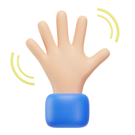 Acenando com o gesto da mão  3D Icon