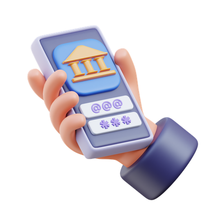 Acesso a operações bancárias via Internet  3D Icon