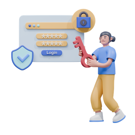 Acesso de login seguro  3D Icon