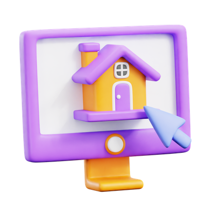 Achat de maison en ligne  3D Icon