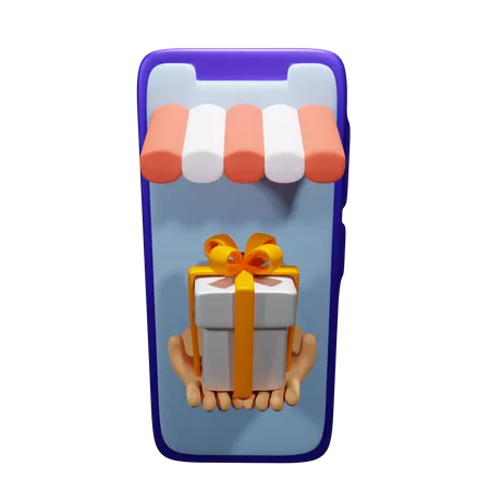 Achats de cadeaux en ligne  3D Icon