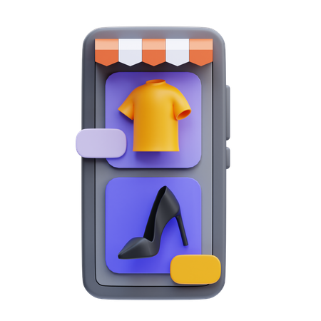 Achats de mode en ligne  3D Icon