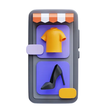 Achats de mode en ligne  3D Icon