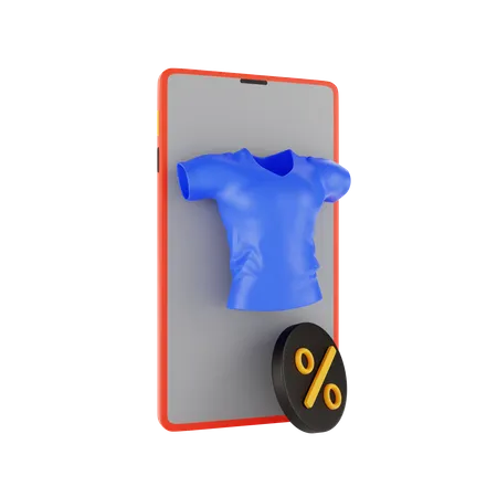 Achats de vêtements en ligne  3D Illustration