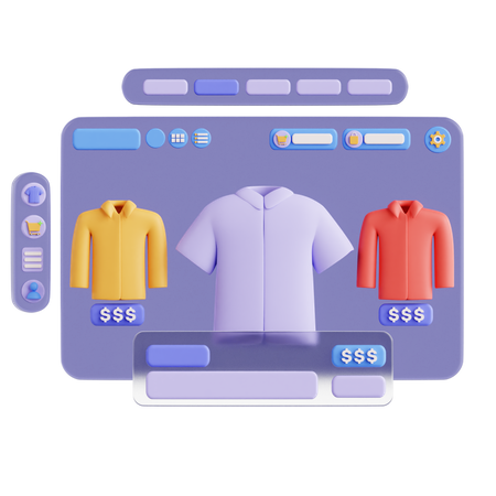 Achats de vêtements en ligne  3D Icon