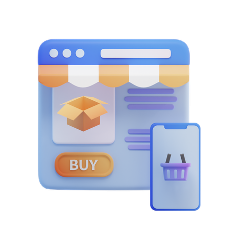 Shopping en ligne  3D Icon