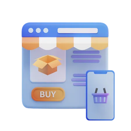 Shopping en ligne  3D Icon