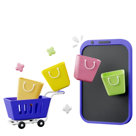 Shopping en ligne  3D Icon