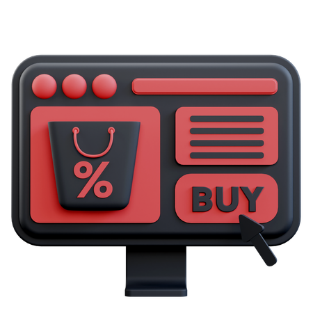 Shopping en ligne  3D Icon