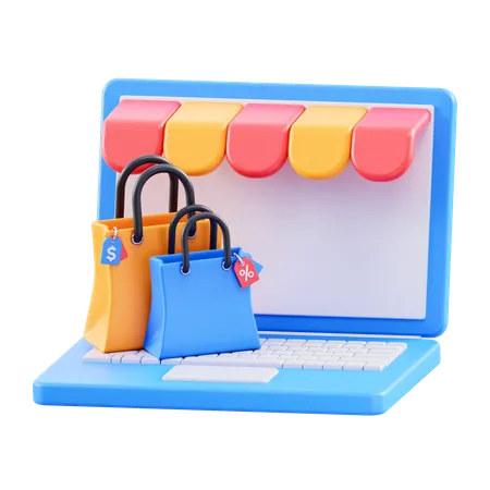 Shopping en ligne  3D Icon