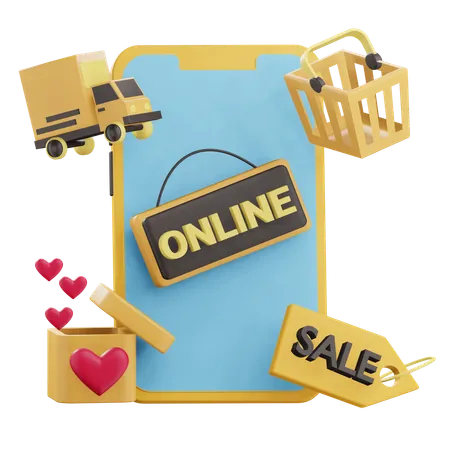 Shopping en ligne  3D Icon