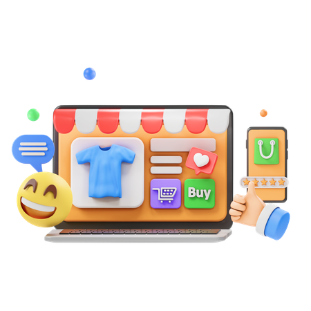 Shopping en ligne  3D Icon