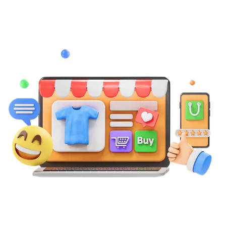 Shopping en ligne  3D Icon