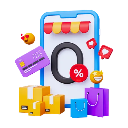 Shopping en ligne  3D Icon