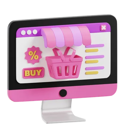 Shopping en ligne  3D Icon