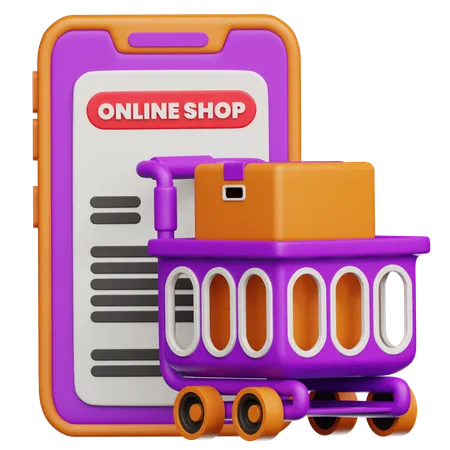 Shopping en ligne  3D Icon