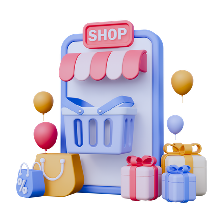 Shopping en ligne  3D Icon