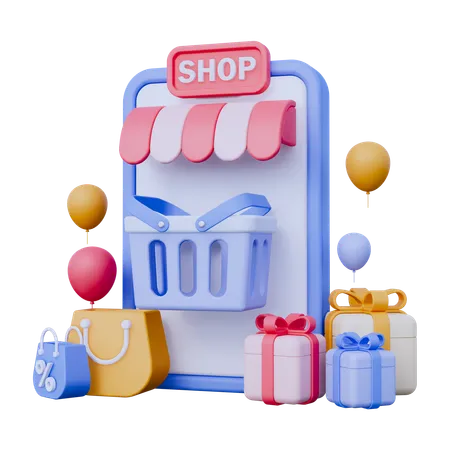 Shopping en ligne  3D Icon