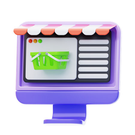 Shopping en ligne  3D Icon