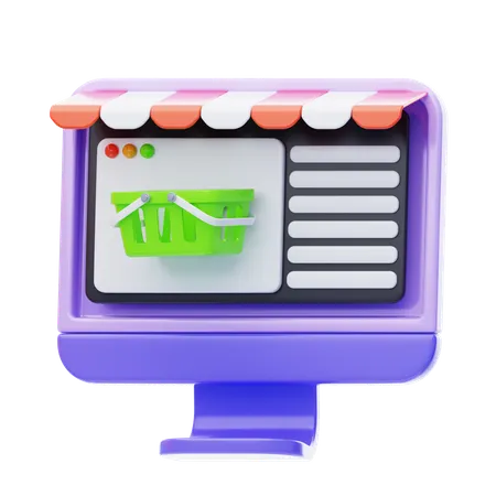 Shopping en ligne  3D Icon