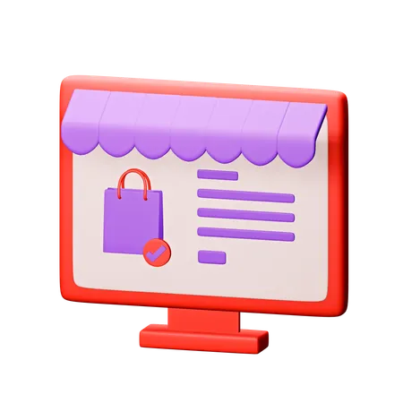 Shopping en ligne  3D Icon