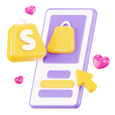 Shopping en ligne  3D Icon