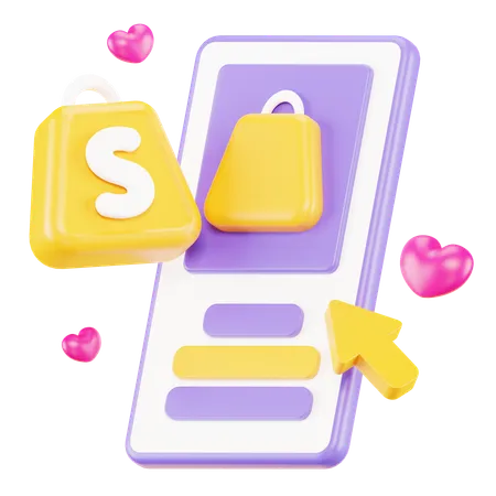 Shopping en ligne  3D Icon