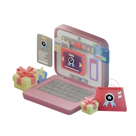 Shopping en ligne  3D Icon