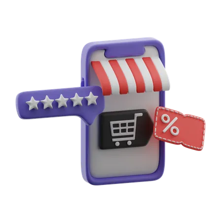 Shopping en ligne  3D Icon