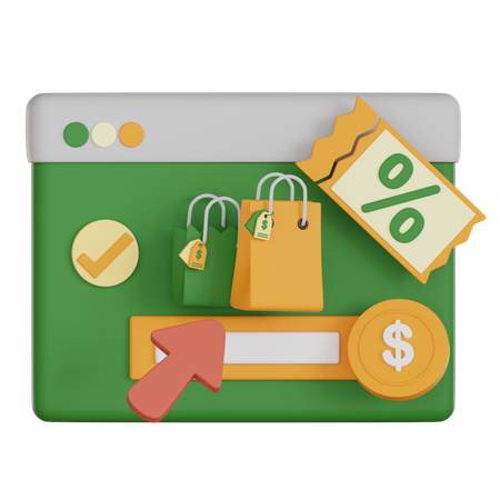 Achats en ligne  3D Icon