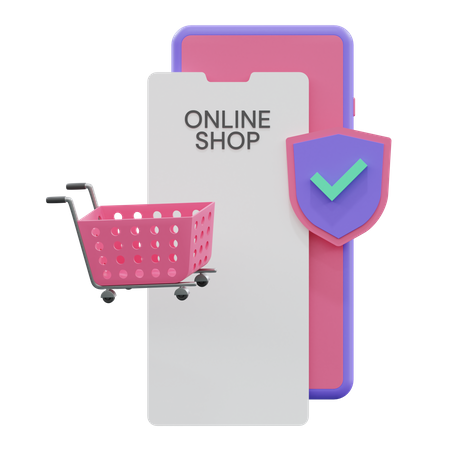 Shopping en ligne  3D Illustration