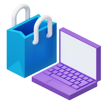 Shopping en ligne  3D Illustration