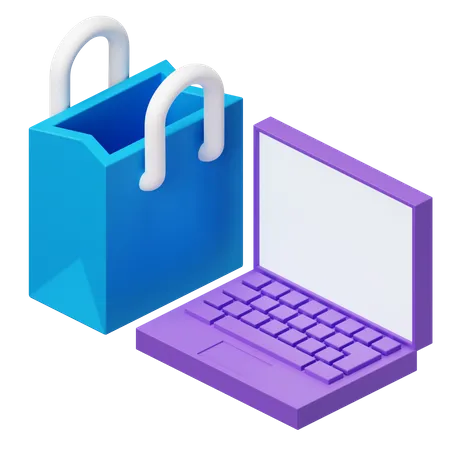 Shopping en ligne  3D Illustration