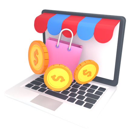 Shopping en ligne  3D Illustration