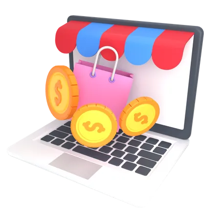 Shopping en ligne  3D Illustration