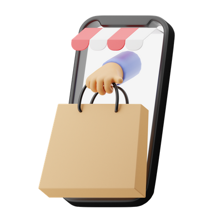 Shopping en ligne  3D Illustration