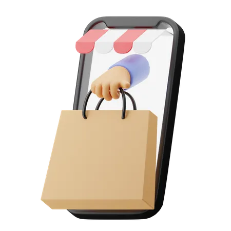 Shopping en ligne  3D Illustration