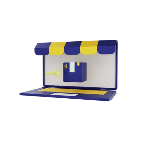 Shopping en ligne  3D Illustration