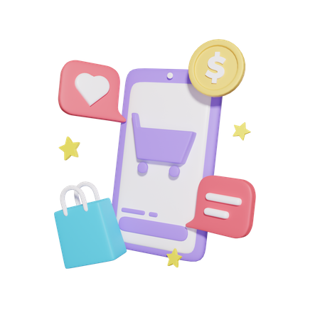 Shopping en ligne  3D Icon