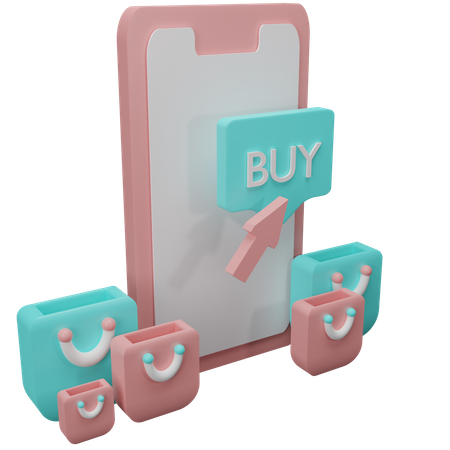 Shopping en ligne  3D Illustration