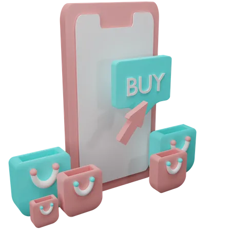 Shopping en ligne  3D Illustration