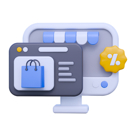 Shopping en ligne  3D Icon