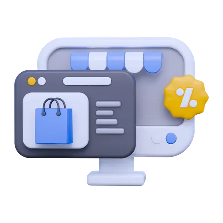 Shopping en ligne  3D Icon