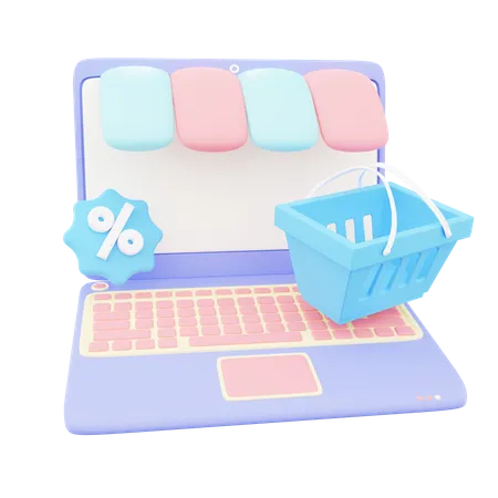 Shopping en ligne  3D Icon