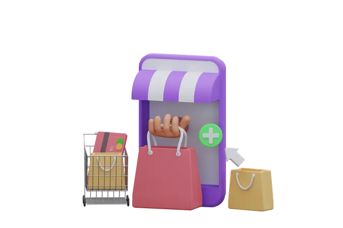 Shopping en ligne  3D Icon