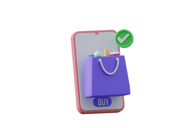 Shopping en ligne  3D Illustration