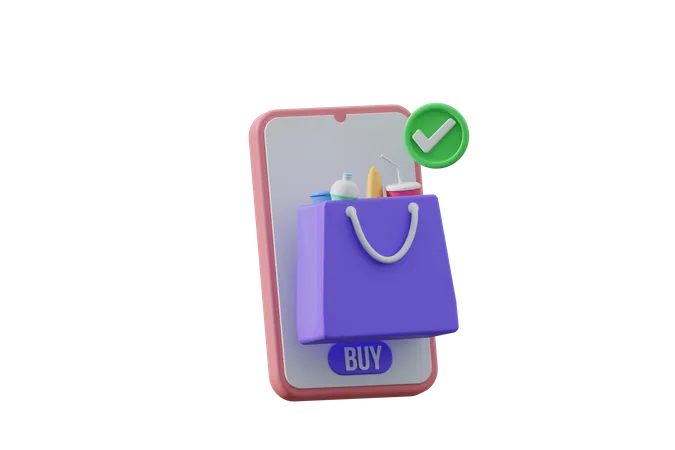 Shopping en ligne  3D Illustration